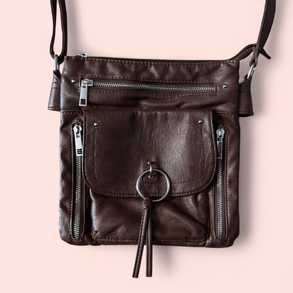 Brown Faux Leather Bag